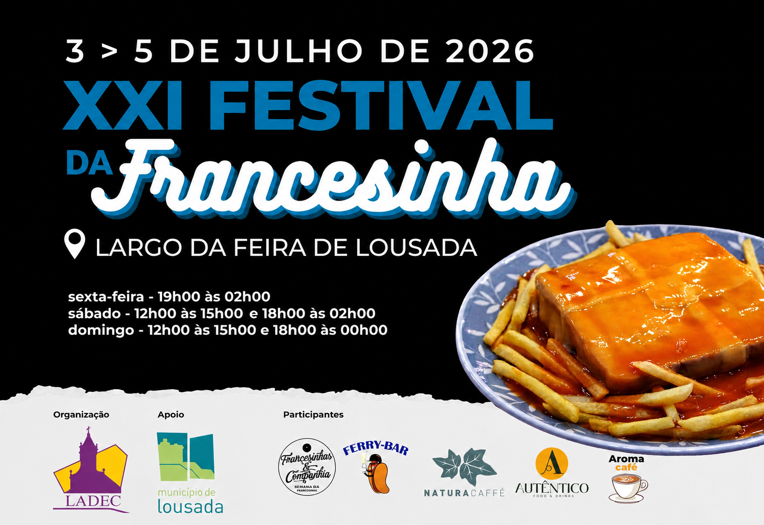 Festival da Francesinha regressa a Lousada com três dias de gastronomia e animação