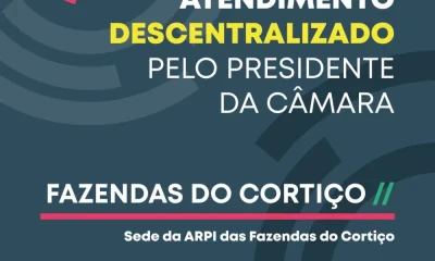 HOJE > ATENDIMENTO DESCENTRALIZADO A MUNÍCIPES | FAZENDAS DO CORTIÇO

 30 de ju…