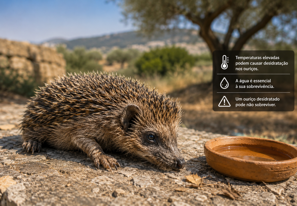 Onda de calor ameaça ouriços e associação apela à colocação de água fresca para proteger a espécie