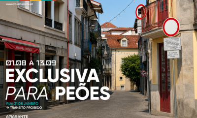 Rua 31 de Janeiro em Amarante será exclusiva para peões durante o verão