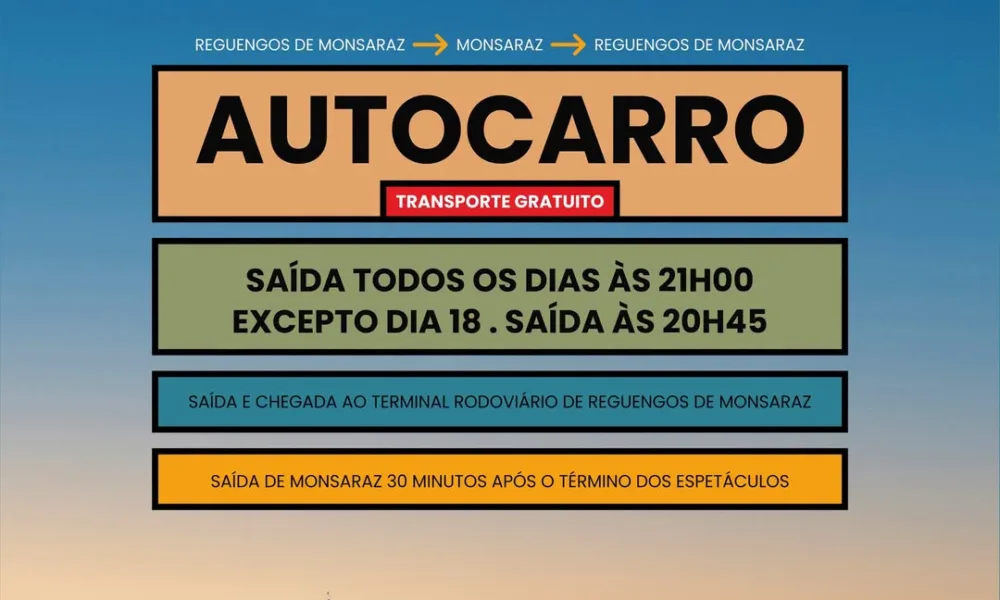 Vá ao Monsaraz Museu Aberto de autocarro!

Durante a Bienal, há transporte grat…