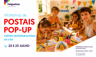 Workshop de postais pop-up desafia jovens a dar asas à criatividade em Felgueiras