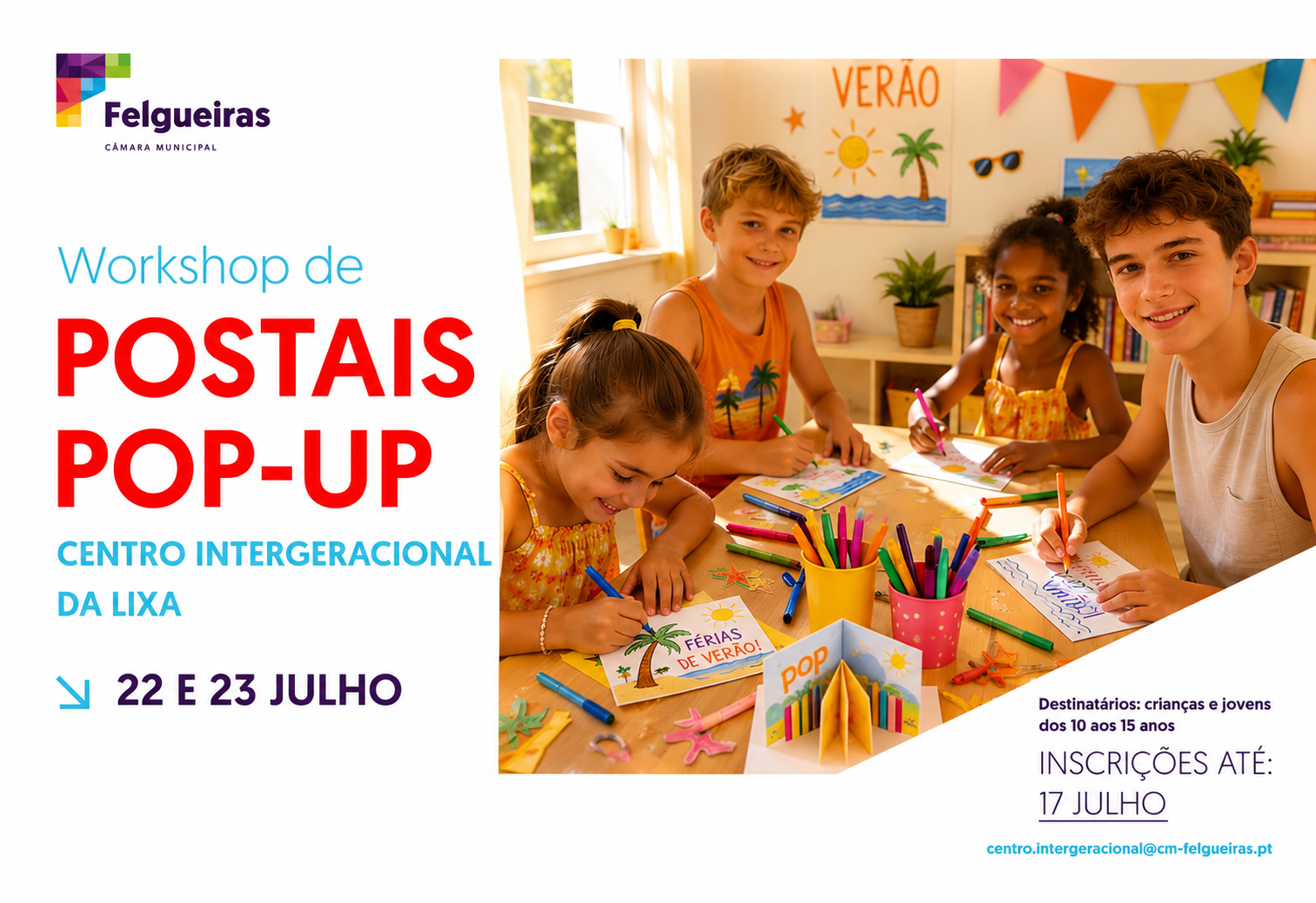 Workshop de postais pop-up desafia jovens a dar asas à criatividade em Felgueiras