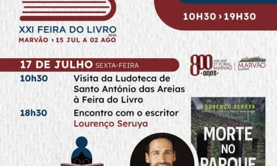 XXI Feira do Livro de Marvão 
 Salão Nobre dos Paços do Concelho
 10h30/19h30

…