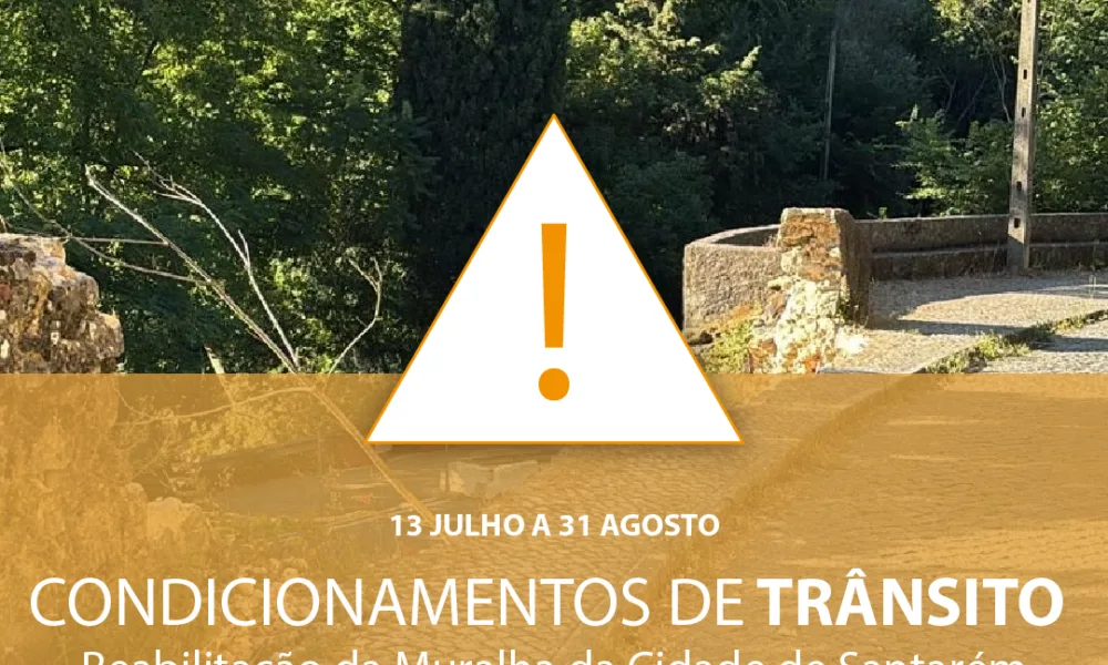 Obras na muralha de Santarém condicionam trânsito a partir de amanhã